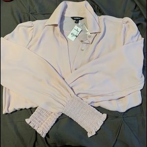 Smocked cuff portfolio shirt